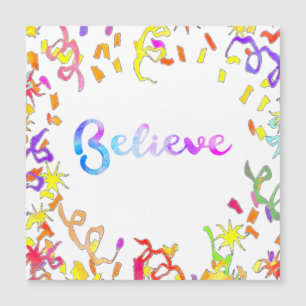 Believe Watercolor Typography Confetti Art
