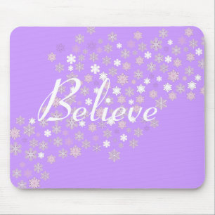 Believe/Winter Snowflakes Mouse Pad