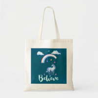 Believe with a Unicorn Under a Rainbow