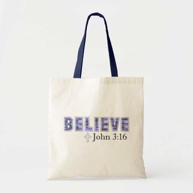 Believe With Cross Tote Bag (Front)