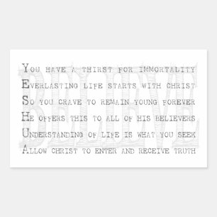 Believe Yeshua. Christian Rectangular Sticker