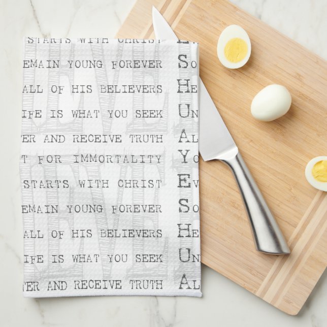 Believe Yeshua. Christian Tea Towel (Quarter Fold)