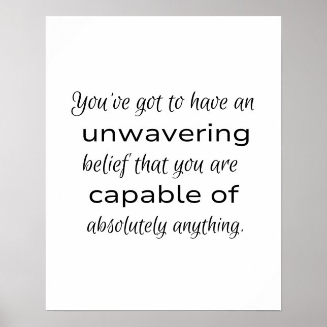 Believe You Are Capable: Motivation Class Poster  (Front)