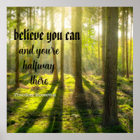 Believe you can. Inspirational message, Editable.