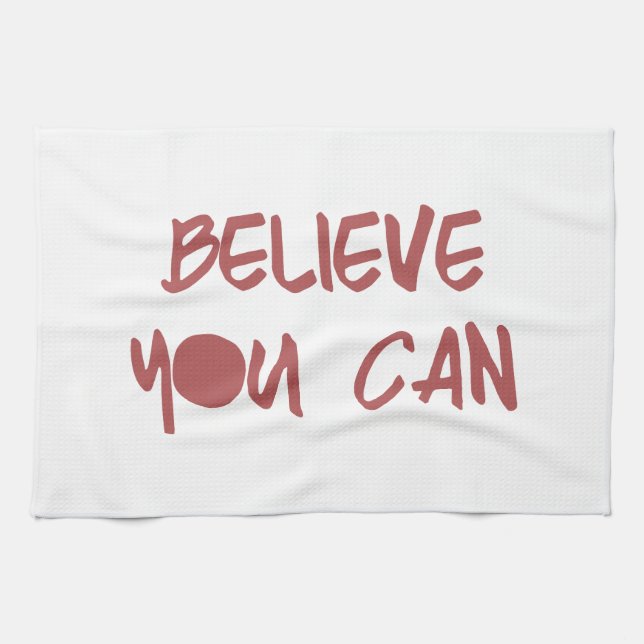 Believe You Can Motivational Workout Gym Tea Towel (Horizontal)