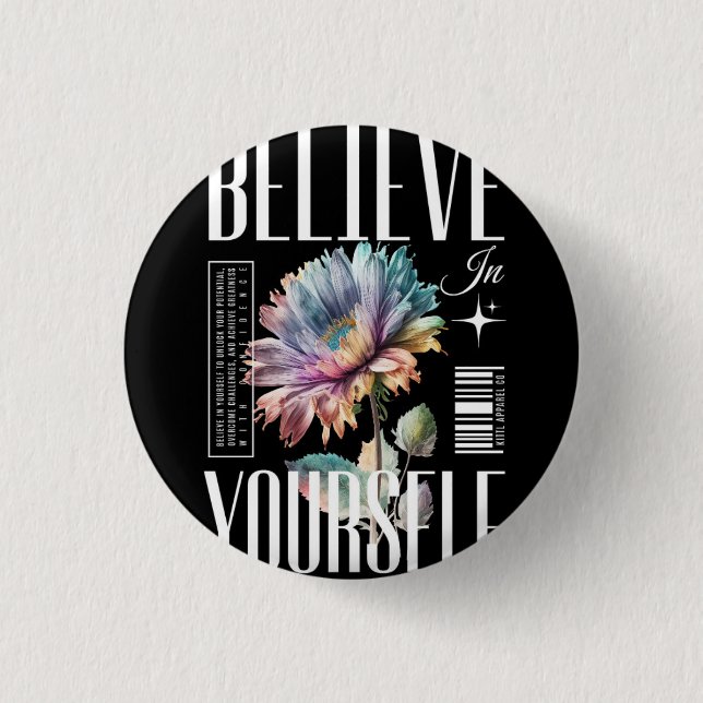 Believe your self Logo design 3 Cm Round Badge (Front)