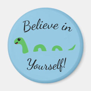 Believe Yourself Cartoon Nessie Loch Ness Monster Magnet