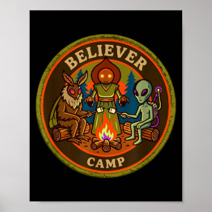 Believer camp mothman alien vintage scout ufo poster