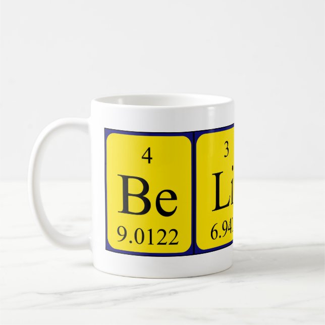 Belinay periodic table name mug (Left)