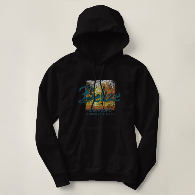 Belise Ambergris Caye San Pedro Vintage  Hoodie (Design Front)