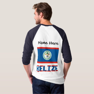Belise and Belizean Flag with Your Name T-Shirt