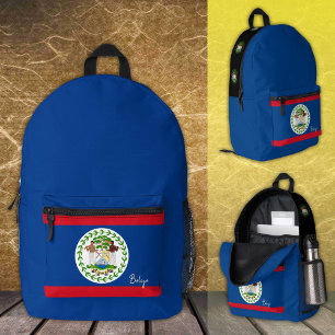 Belise, backpack, Belizean Flag / patriotic Printed Backpack