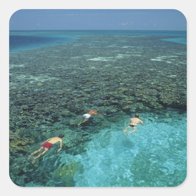 Belise, Barrier Reef, Lighthouse Reef, Blue Square Sticker (Front)