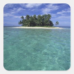 Belise, Barrier Reef, Unnamed island or cay. Square Sticker