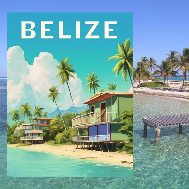 Belise Beach House Travel  Postcard (Belize Beach House Travel Postcard)