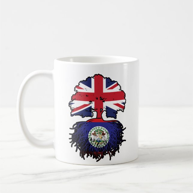 Belise Belizean British UK Tree Roots Flag Coffee Mug (Left)