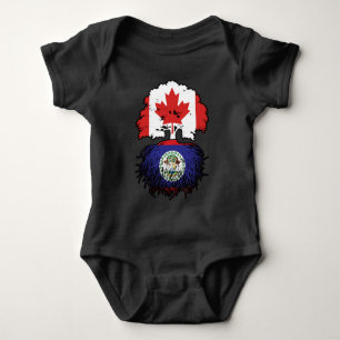 Belise Belizean Canadian Canada Tree Roots Flag Baby Bodysuit
