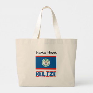 Belise Belizean Flag Personalised Name Large Tote Bag