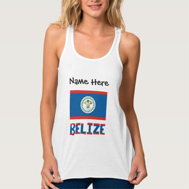 Belise Belizean Flag Personalised  Singlet (Front)