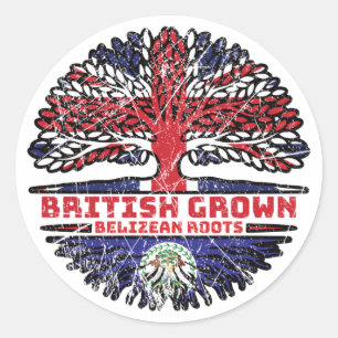 Belise Belizean Uk United Kingdom British Tree Classic Round Sticker