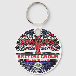 Belise Belizean Uk United Kingdom British Tree Key Ring