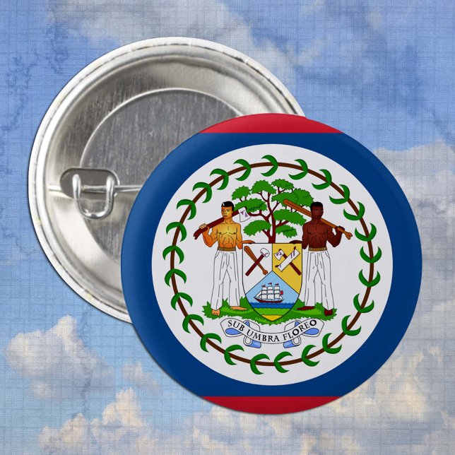 Belise button, patriotic Belizean Flag fashion 3 Cm Round Badge (Creator Uploaded)