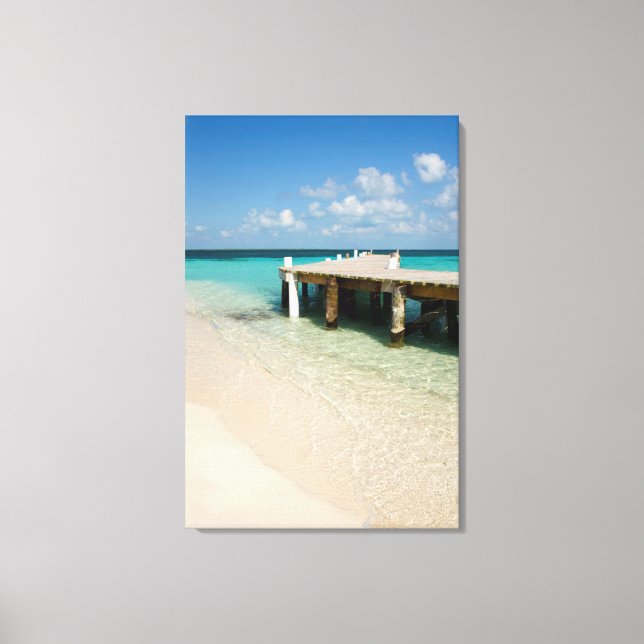 Belise, Caribbean Sea, Goff Caye. A Small Island Canvas Print (Front)
