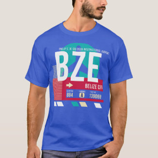 Belise City BZE Airport Code Baggage Tag E T-Shirt
