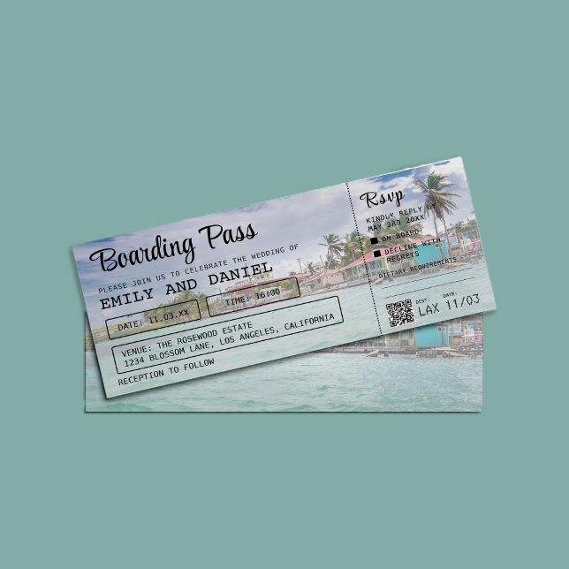 Belise Destination Boarding Pass Wedding  Invitation (Creator Uploaded)
