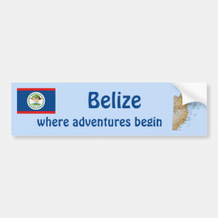 Belise Flag and Map Bumper Sticker