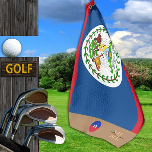 Belise flag & Belise monogrammed Golf Towel