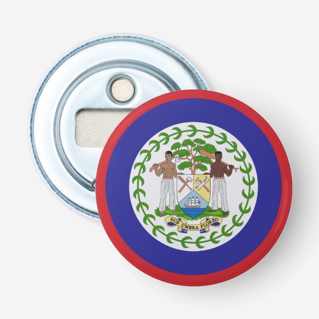 Belise Flag Coat of Arms Bottle Opener (Front)