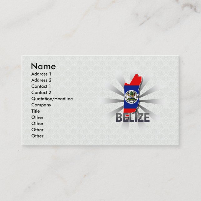Belise Flag Map 2.0 Business Card (Front)