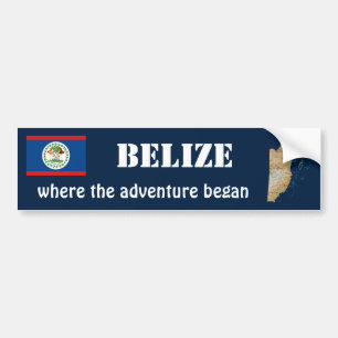 Belise Flag + Map Bumper Sticker