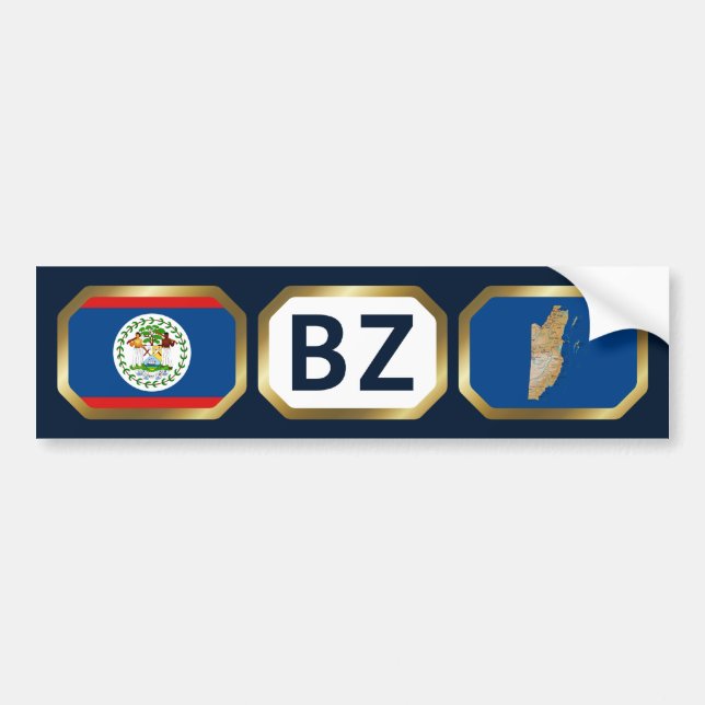 Belise Flag Map Code Bumper Sticker (Front)