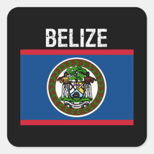Belise,flag of Belise Square Sticker