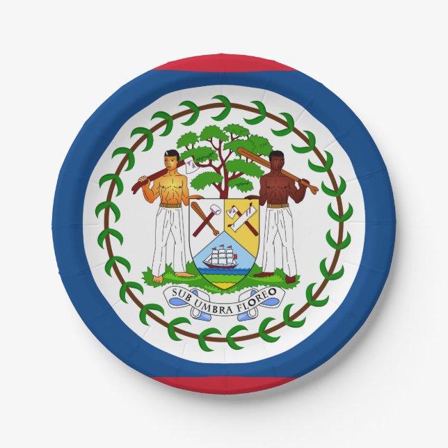 Belise Flag Paper Plate (Front)