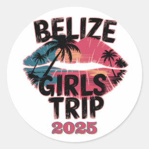 Belise Girls Trip Tropical Adventure Classic Round Sticker
