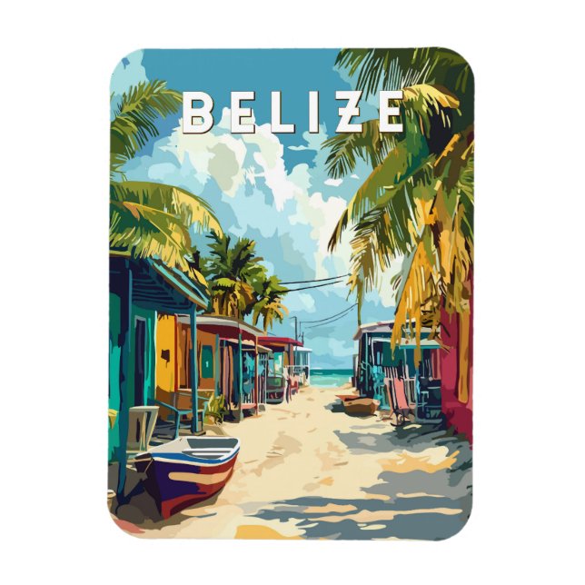 Belise Illustration Travel Art Vintage Magnet (Vertical)