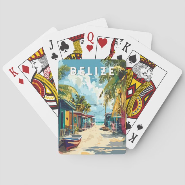 Belise Illustration Travel Art Vintage Playing Cards (Back)