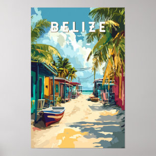 Belise Illustration Travel Art Vintage Poster