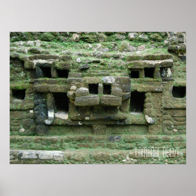 Belise Lamani Mayan Ruins Jaguar Mask Poster (Front)