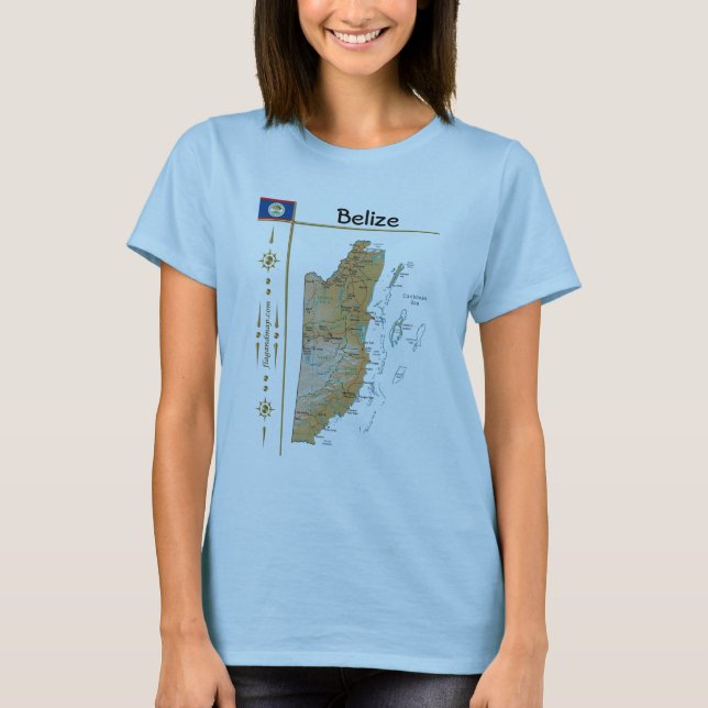 Belise Map + Flag + Title T-Shirt (Front)