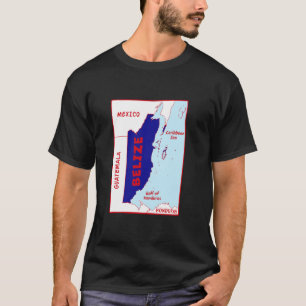 Belise Political map in flag colours. Neighbouring T-Shirt