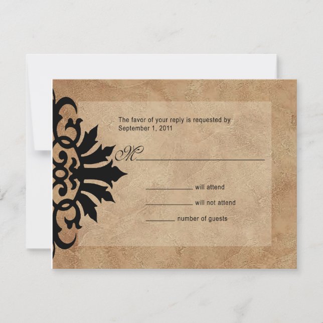 Belise Scroll Flourish RSVP (black/tan) Heather We (Front)