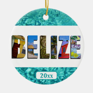 Belise Tropical Beach Blue Ocean Christmas Ceramic Tree Decoration
