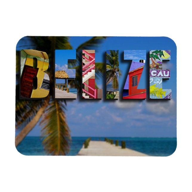 Belise Tropical Beach Blue Ocean Travel Photo Magnet (Horizontal)