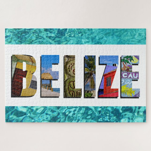 Belise Tropical Beach Blue Ocean Travel Photos Jigsaw Puzzle (Horizontal)