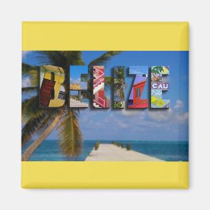Belise Tropical Beach Blue Ocean Travel Photos Magnet
