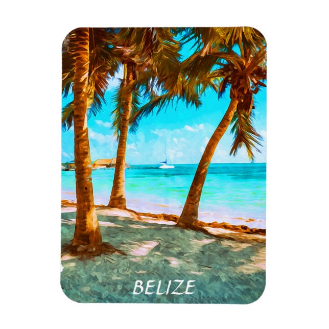 Belise Tropical Beach  Magnet (Vertical)